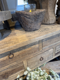 Robuuste sidetable hout 120 cm