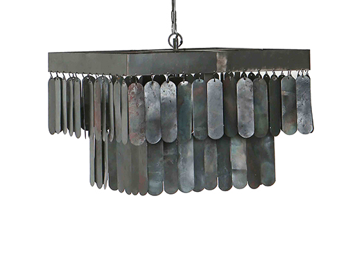 Sale!! Stoere vierkante hanglamp zwart lamel - 50 cm