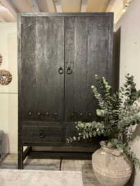 Stoere kast "Reno" 2-deurs old black