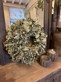 Groene krans van eikenblad 35 cm