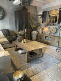 Stoere salontafel "Reno" met A-poot naturel 120 & 140 cm