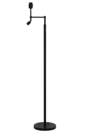 Stoere zwarte vloerlamp met klein leeslampje