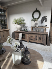 Stoer tvmeubel "Levv"  van oud robuust hout 220 cm