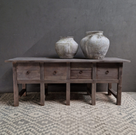 Stoere grote sidetable vergrijsd hout