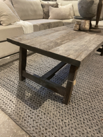 Stoere salontafel oud hout 150 x 70 cm