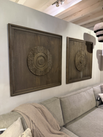 Mooi wandpaneel vergrijsd hout van LUKSA 100x100 cm