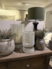 Leuke beige metalen windlichten - 2 maten