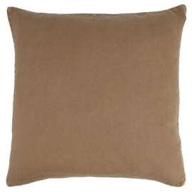 Mooi linnen kussen cognac 50x50