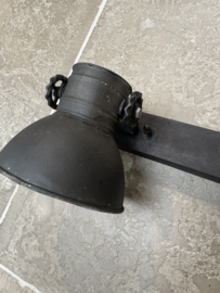 Stoere plafond / wandlamp in oud zwart 2 spot