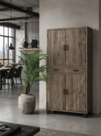 Stoere dichte kast "Levv" oud hout