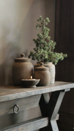 Houten pot met deksel - Halima - 2 maten