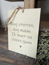 Leuk houten baby decobordje