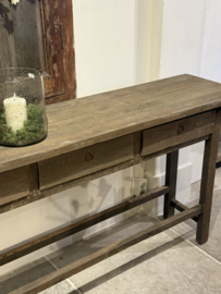 Stoere  sidetable van oud  hout met lades "Jens" - 3 maten