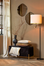 Stoere zwarte vloerlamp met klein leeslampje