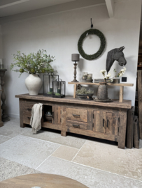 Stoer tvmeubel "Levv"  van oud robuust hout 220 cm