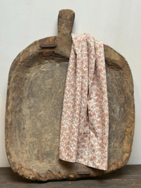 theedoek oud roze met bloemen 50x70