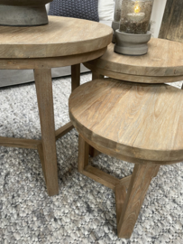 Leuke ronde salontafelset van 3 stuks "Jack"