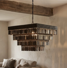 Stoere hanglamp vierkant Rustic Brown