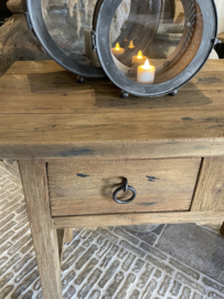 Stoere sidetable "Reno" naturel met 2 lades