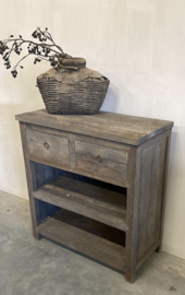 Stoere sidetable / kastje "Jens"  met 2 lades en dubbele onderplank