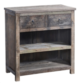 Stoere sidetable / kastje "Jens"  met 2 lades en dubbele onderplank