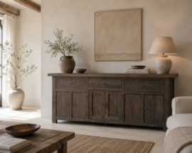 Landelijk robuust dressoir "Jens" vergrijsd hout