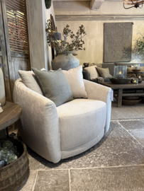 Mooie landelijke stoere ronde fauteuil  "Maud"