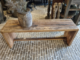 Stoer oud houten bankje 120 cm