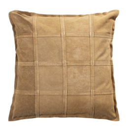 Stoer    kussen suede camel 45x45 -PTMD-