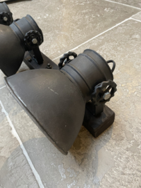 Stoere plafond / wandlamp in oud zwart 3 spot