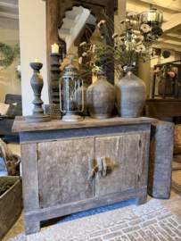 Stoer kastje smalle commode oud hout