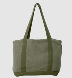 Mooie grote stoffen tas khaki