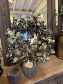 Groene krans van eikenblad 50 cm