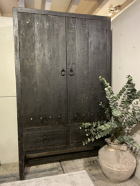 Stoere kast "Reno" 2-deurs old black