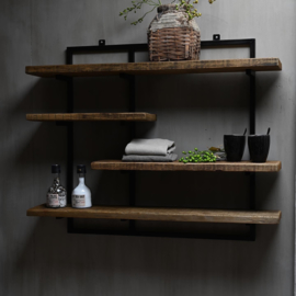 Stoer wandrek met oud houten planken grey