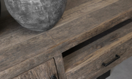 Stoer tvmeubel "Levv" van oud robuust hout 200 cm