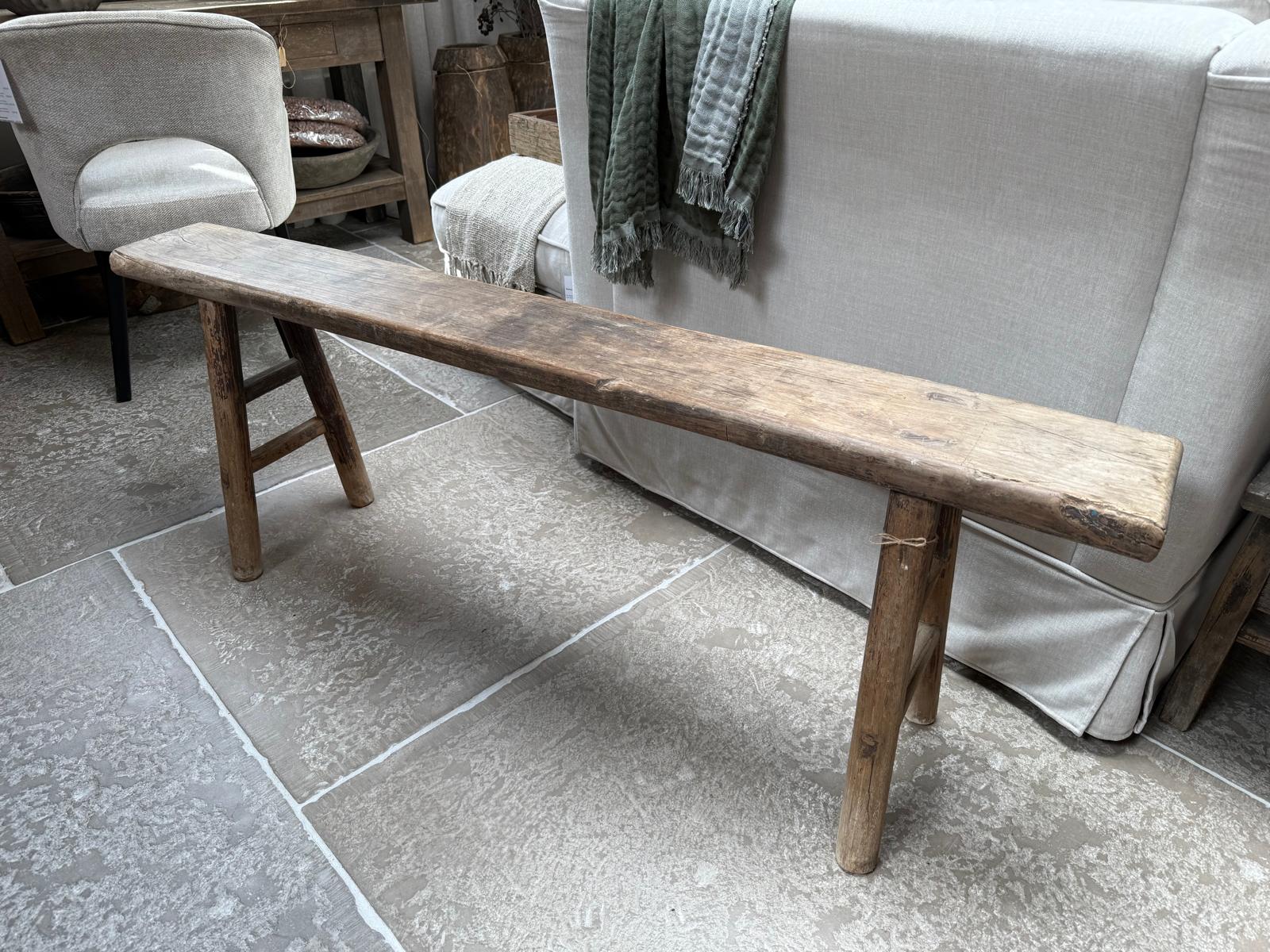 Stoer uniek bankje oud hout