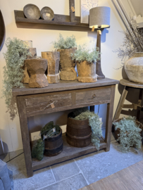 Stoere  sidetable van oud  hout met 2 lades "Jens"