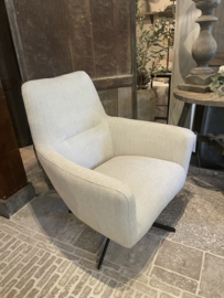Mooie landelijk stoere industriële fauteuil met draaipoot zwart "Mick"
