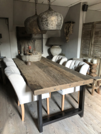 Robuuste eettafel "Levv" met stalen U poot
