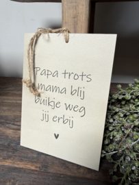 Leuk houten baby decobordje