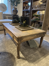 Stoere salontafel oud hout uniek item