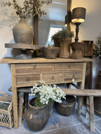 Robuuste sidetable hout 120 cm