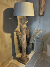 Mooie massief houten vloerlamp bruin hout XL
