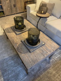 Stoere salontafel oud hout uniek item