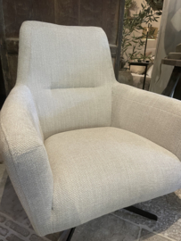 Mooie landelijk stoere industriële fauteuil met draaipoot zwart "Mick"