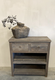 Stoere sidetable / kastje "Jens"  met 2 lades en dubbele onderplank