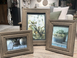 Fotolijstje verweerd hout- 3 maten