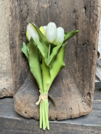 Mooie bos kunst tulpen wit