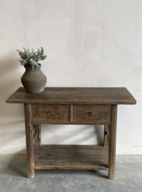 Prachtig origineel oude unieke sidetable met  onderblad